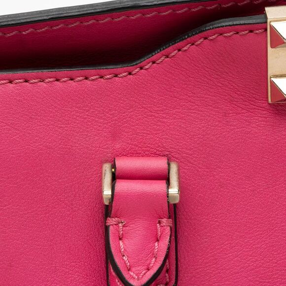 Valentino Calfskin Rockstud Double Handle Medium Tote - Picture 12 of 16